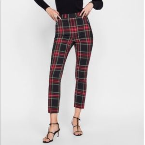 Cropped plaid pants
